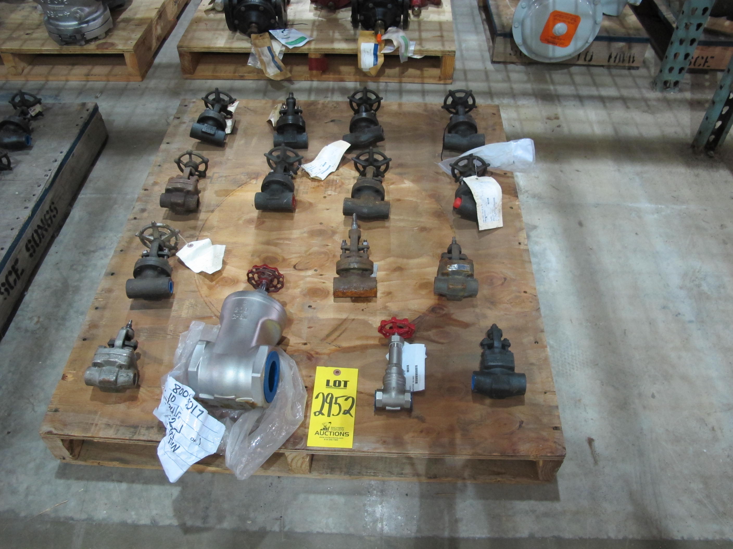 LOT PALLET W/ (15) ASSORTED VALVES (W-51) LOADING & HANDLING FEE $15-